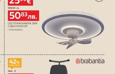 novel LED ПЛАФОНИЕРА 38W С ВЕНТИЛАТОР