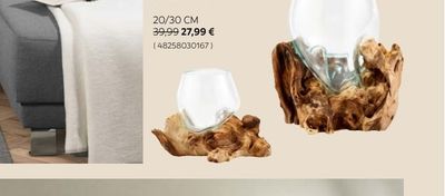 ambia. ВАЗА СТЪКЛО С ДЪРВО 12/15 CM