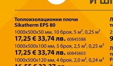 Sikatherm Топлоизолационни плочи Sikatherm EPS 80