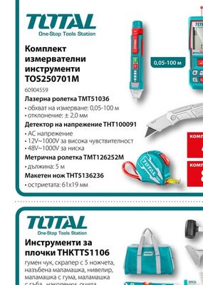 TOTAL Комплект измервателни инструменти TOS250701M