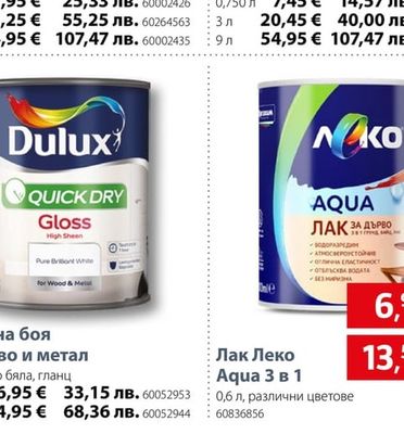Dulux Акрилна боя за дърво и метал Quick Dry Gloss