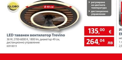 LED таванен вентилатор Trevino
