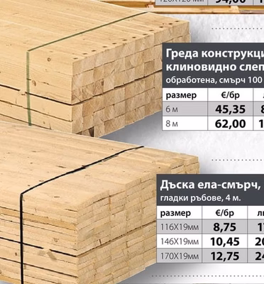 HASSLACHER NORICA TIMBER Греда конструкционна клиновидно слепена KVH