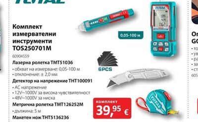 TOTAL Комплект измервателни инструменти TOS250701M