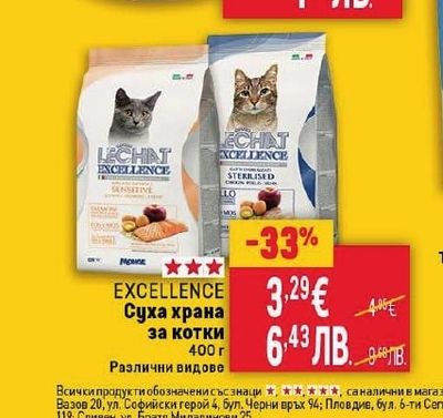 EXCELLENCE Суха храна за котки