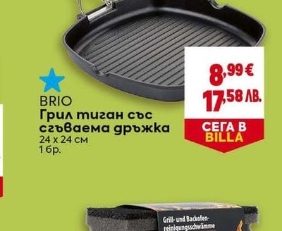 BRIO Грил тиган със сгъваема дръжка