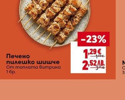 Печено пилешко шишче