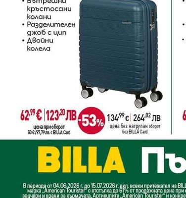 Твърд куфар, Спинър на 4 колела, син