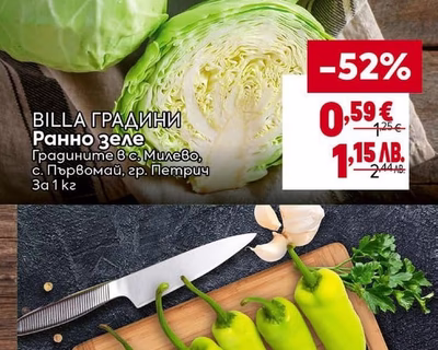 BILLA ГРАДИНИ Ранно зеле
