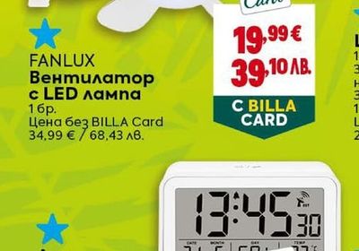 FANLUX Вентилатор с LED лампа