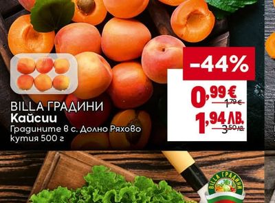 BILLA ГРАДИНИ Кайсии