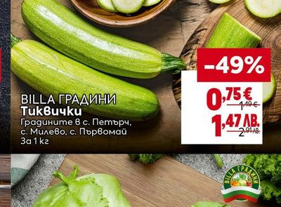 BILLA ГРАДИНИ Тиквички