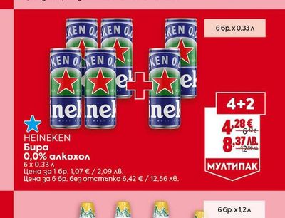 HEINEKEN Бира 0,0% алкохол