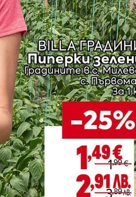 BILLA ГРАДИНИ Пиперки зелени