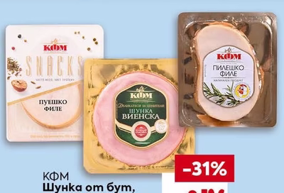 КФМ Шунка от бут, пуешко филе или пилешко филе слайс