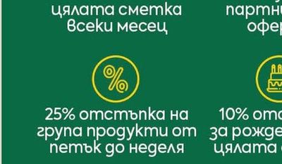 25% отстъпка на група продукти