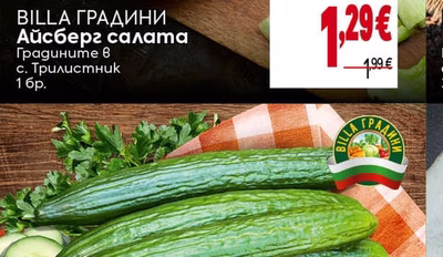 BILLA ГРАДИНИ Краставици