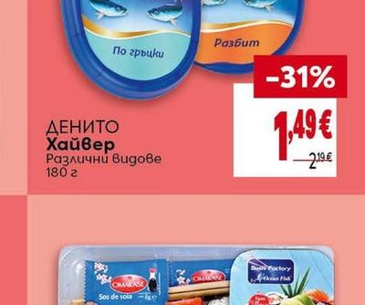 ДЕНИТО Хайвер Различни видове
