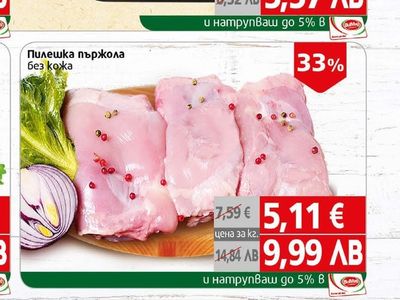 Пилешка пържола без кожа