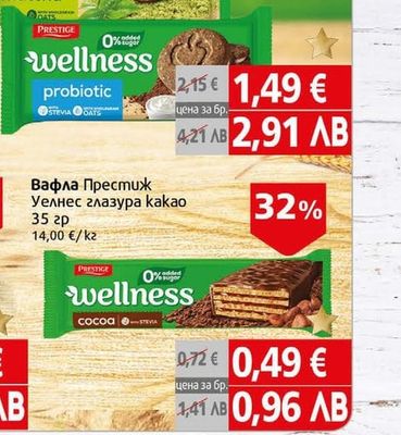 PRESTIGE Вафла Престиж Уелнес глазура kakao