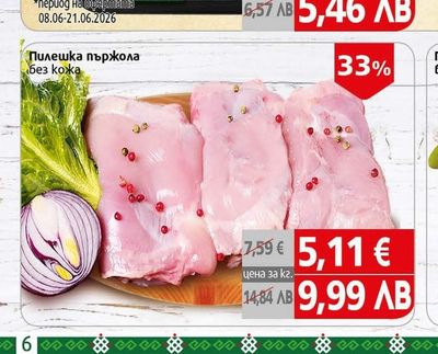 Пилешка пържола без кожа