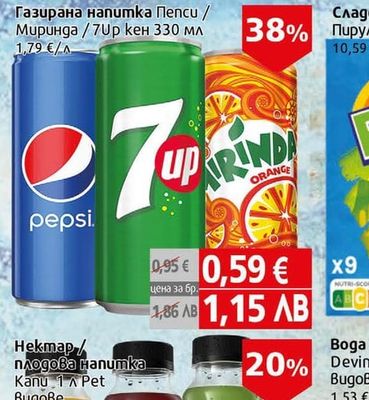 Pepsi / Mirinda / 7Up Газирана напитка Пепси / Миринда / 7Up кен