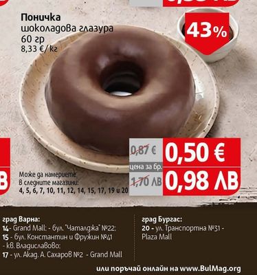 Поничка шоколадова глазура