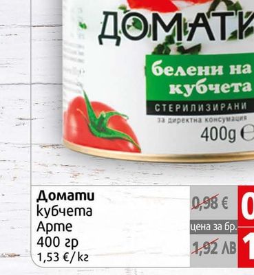 APTE Домати белени на кубчета