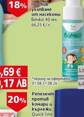Бочко Лосион против ухапване от насекоми