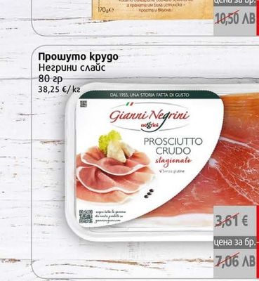 Прошуто крудо Негрини слайс