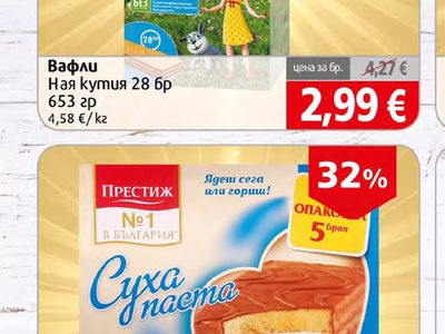 ПРЕСТИЖ Вафли Ная кутия
