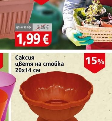 Саксия цветя на стойка
