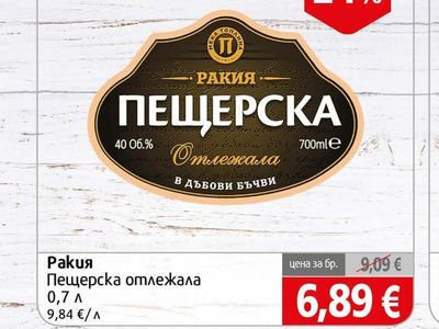 Ракия Пещерска отлежала