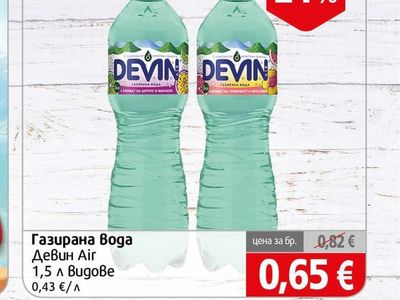 DEVIN Газирана Вода Девин Аіг