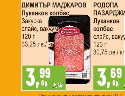 ДИМИТЪР МАДЖАРОВ Луканков колбас Закуска слайс