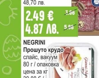 NEGRINI Прошуто крудо слайс