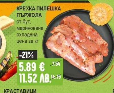 КРЕХКА ПИЛЕШКА ПЪРЖОЛА от бут, маринована, охладена