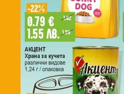АКЦЕНТ Храна за кучета различни видове