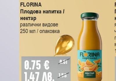 FLORINA Плодова напитка / нектар различни видове