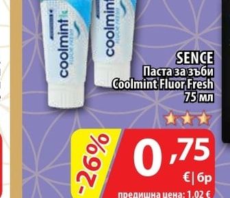 SENCE Паста за зъби Coolmint Fluor Fresh
