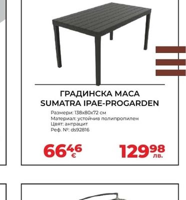 ГРАДИНСКА МАСА SUMATRA IPAE-PROGARDEN