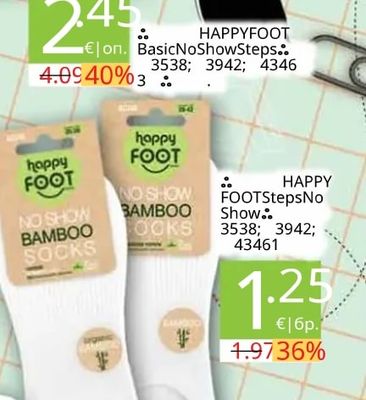 HAPPY FOOT No Show Bamboo Socks