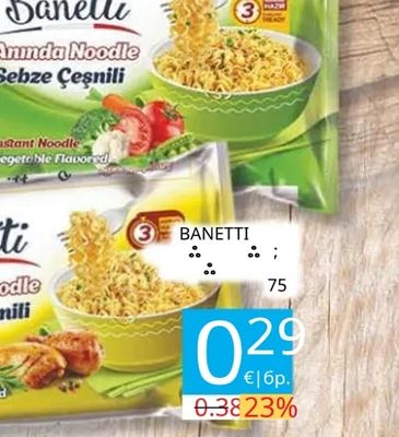 Banetti Anında Noodle Sebze Çeşnili