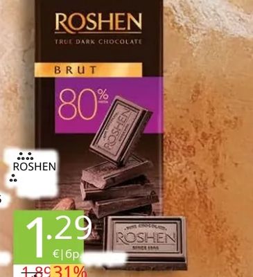 ROSHEN TRUE DARK CHOCOLATE BRUT 80%