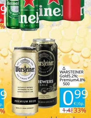 WARSTEINER Gold5.2%; Premium4.8%