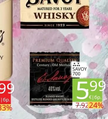 SAVOY MATURED FOR 3 YEARS WHISKY