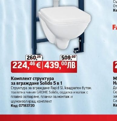 GROHE Комплект структура за вграждане Solido 5 в 1