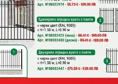 Двукрила оградна врата с панти