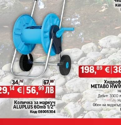Количка за маркуч ALUPLUS 60mb 1/2"