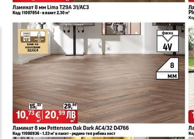 Ламинат 8 мм Limа Т29A 31/AC3